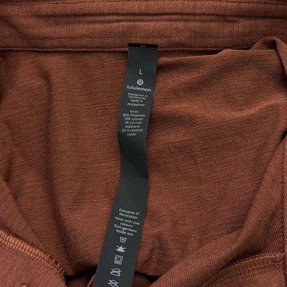 Lululemon Shirt Mens Large Evolution Polo Ancient Copper Performance Stretch - Picture 2 of 7